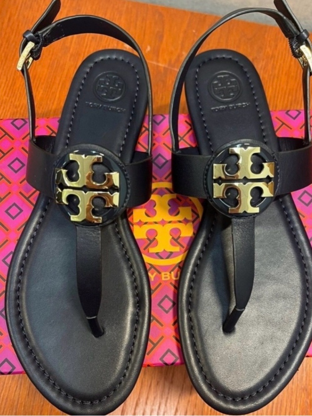 Tory Burch Claire Bryce Black Leather Sandals